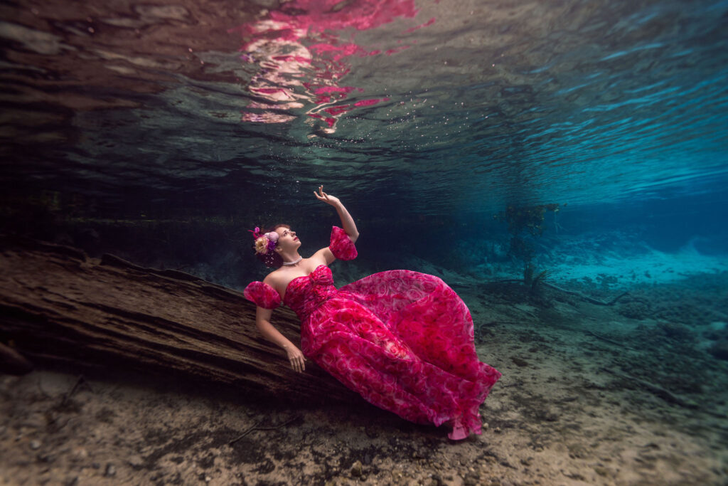 Underwater portrait created during a private mentoring session with Kimber Greenwood