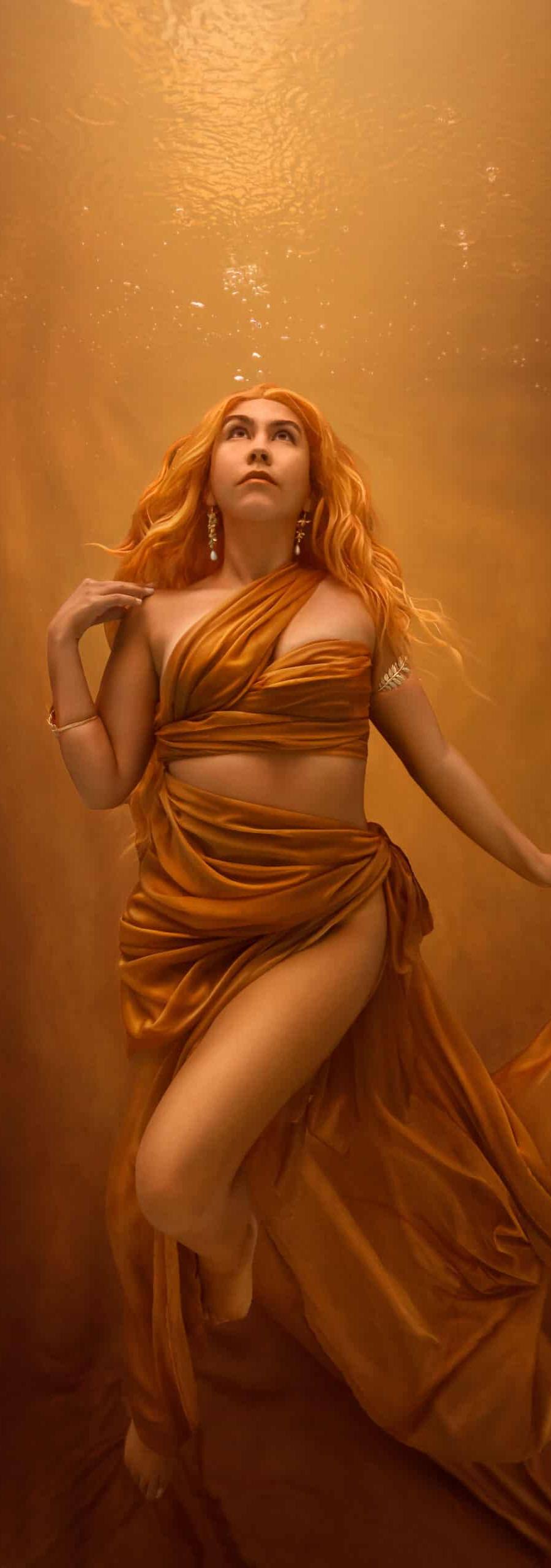 Golden maternity portrait