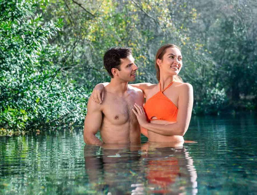 A couple enjoying the water at Ichetucknee Springs.