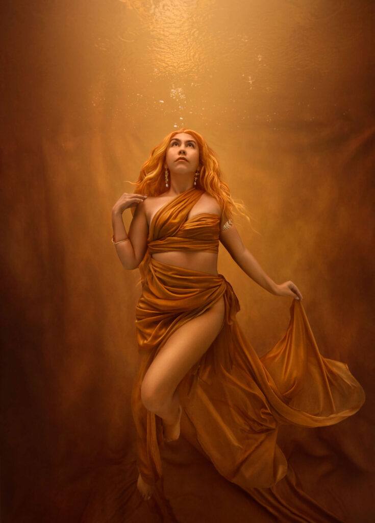 Editorial underwater portrait